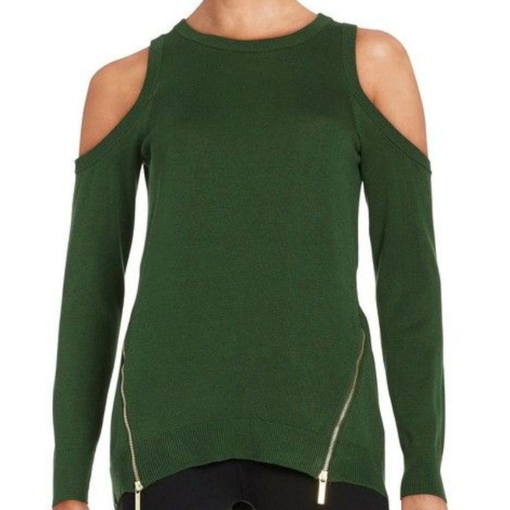 Michael Kors Cold Shoulder Side Zip Sweater